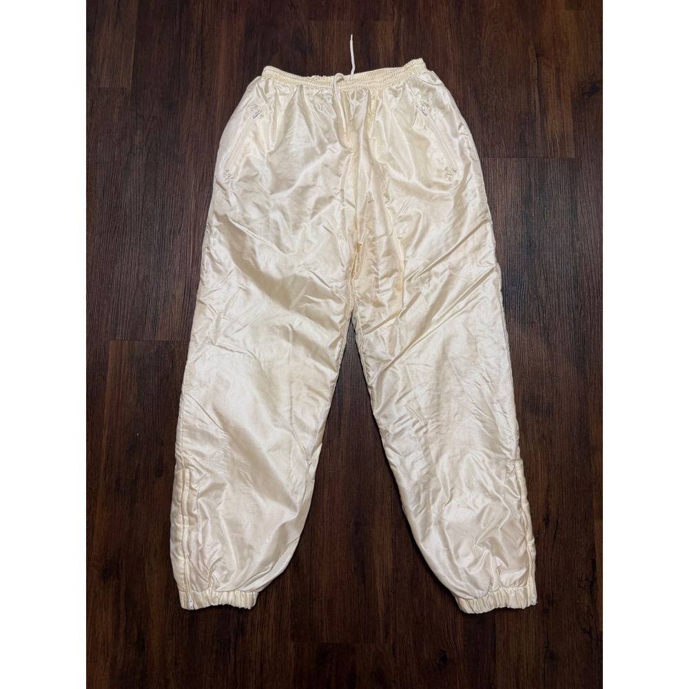 Vintage Hot Music Thermofill Snow Pants Large Ivory Waterproof Ski 80s 90s